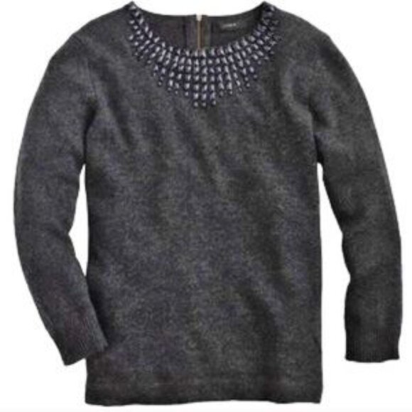 J. Crew Jeweled Starburst Wool/Rabbit Hair Blend Sweater - Picture 10 of 16